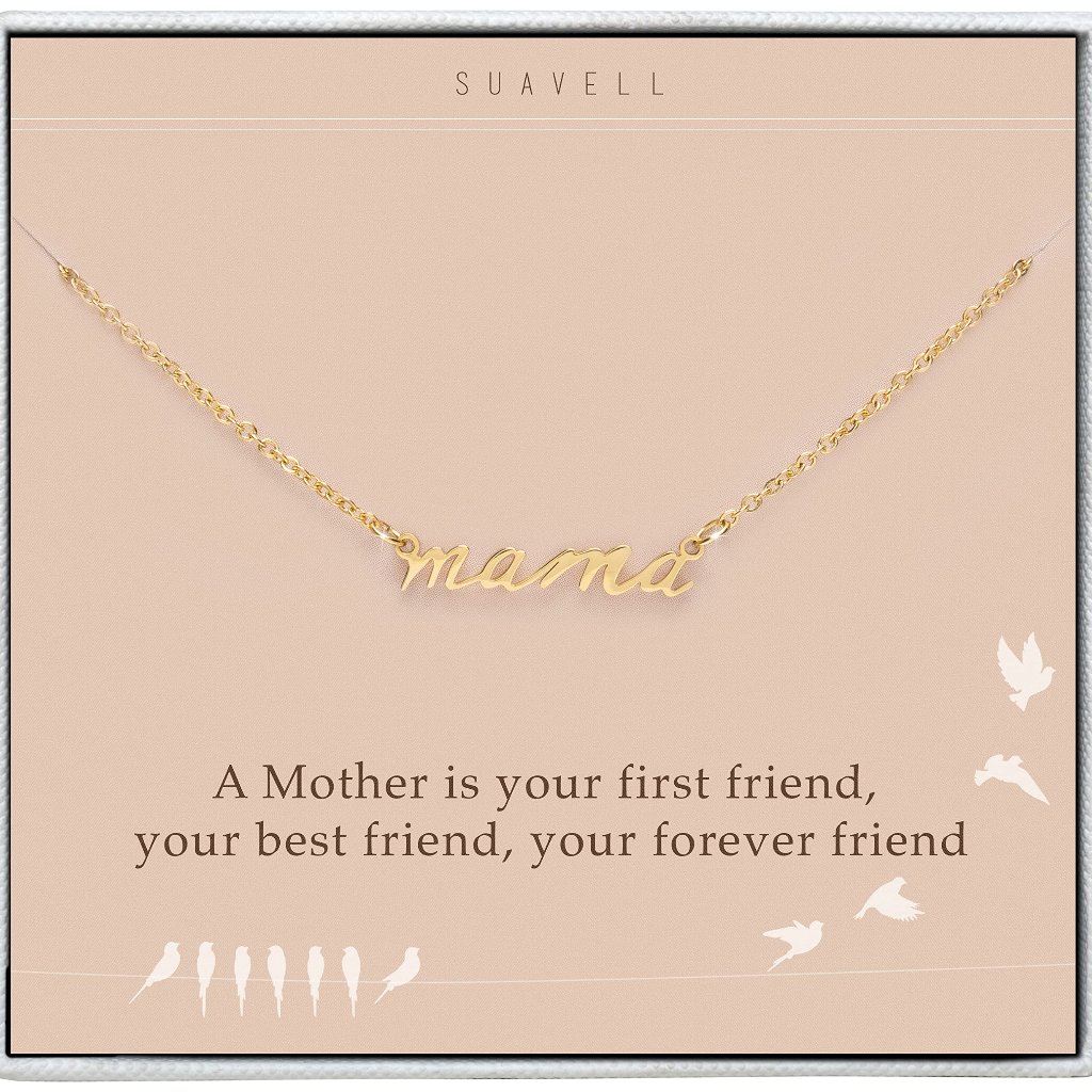 Gold Pendant Necklace Elegant Minimal Chic Mother's Day Gift New Mom